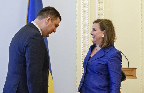 Встреча председателя Верховной Рады Украины В.Гройсмана с заместителем Государственного секретаря США по вопросам Европы и Евразии В.Нуланд