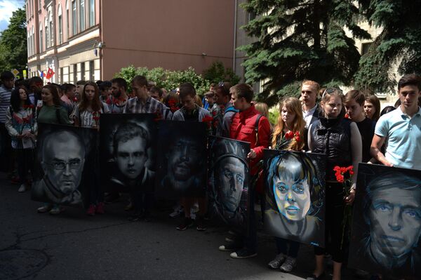 Акция памяти журналистов, погибших в ходе вооруженного конфликта на востоке Украины
