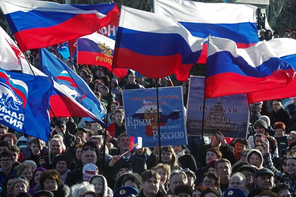 Празднование годовщины Крымской весны в Севастополе