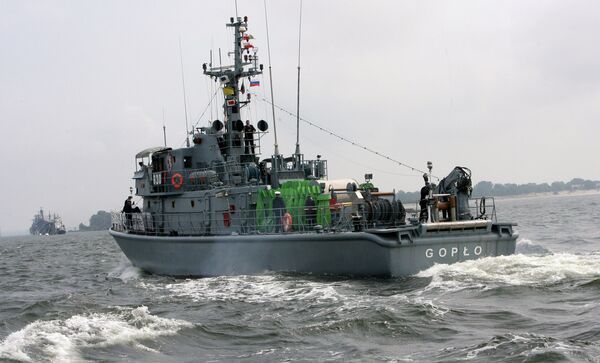 Заход в Балтийск корабля ВМС Польши объединенной группировки НАТО – базового тральщика Гопло