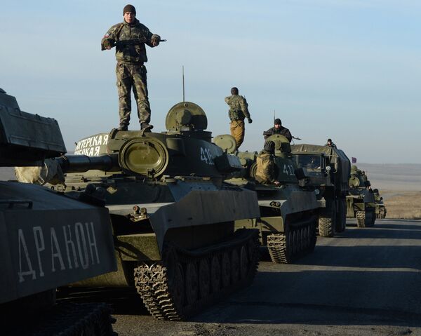 Отвод колонны тяжелой военной техники ДНР из Донецкой области Отвод колонны тяжелой военной техники ДНР из Донецкой области