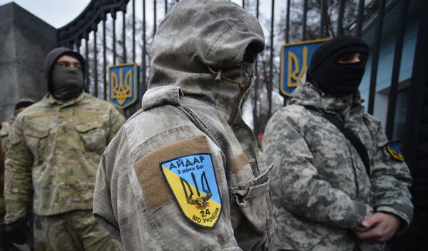 Митинг батальона Айдар у Минобороны Украины Митинг батальона Айдар у Минобороны Украины