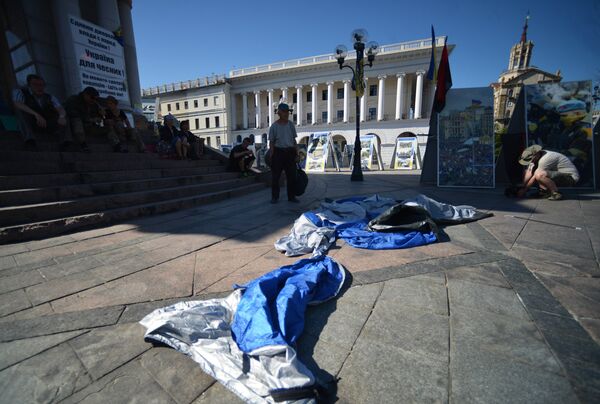 Палаточный лагерь в центре Киева снесен Палаточный лагерь в центре Киева снесен
