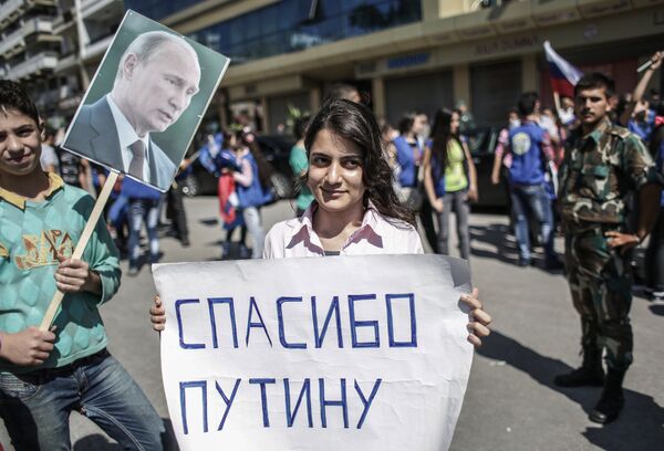 Митинг в поддержку Б. Асада и В. Путина в Сирии Митинг в поддержку Б. Асада и В. Путина в Сирии
