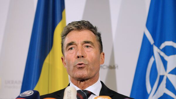 Брифинг генерального секретаря НАТО Андерса Фог Расмуссена в Киеве