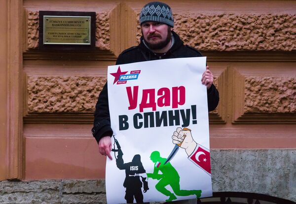 Акции протеста в России против действий ВВС Турции