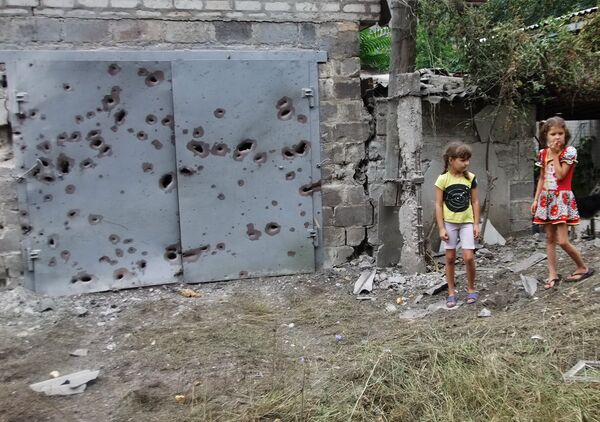 Последствия обстрела Донецка