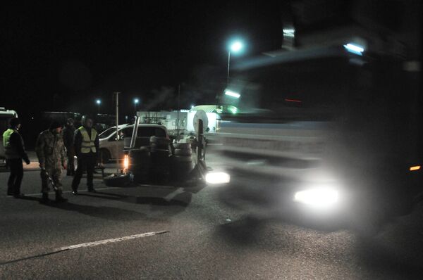 Украинские активисты блокируют движение российских фур во Львовской области