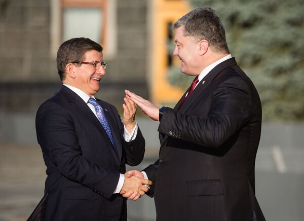 Встреча президента Украины П. Порошенко и премьер-министра Турции А. Давутоглу