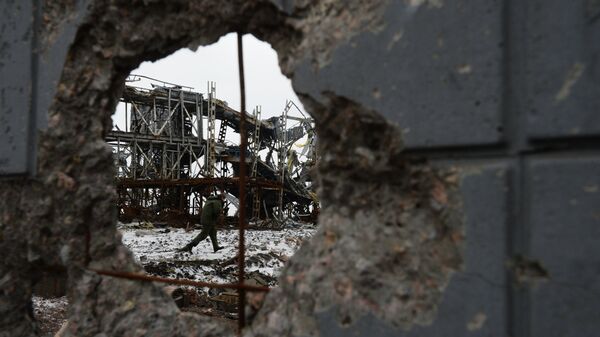 Разрушенный аэропорт Донецка