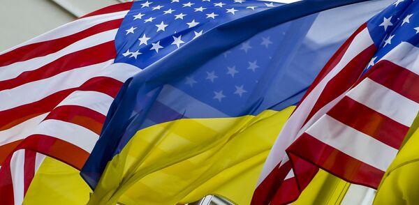 Флаги США и Украины Флаги США и Украины