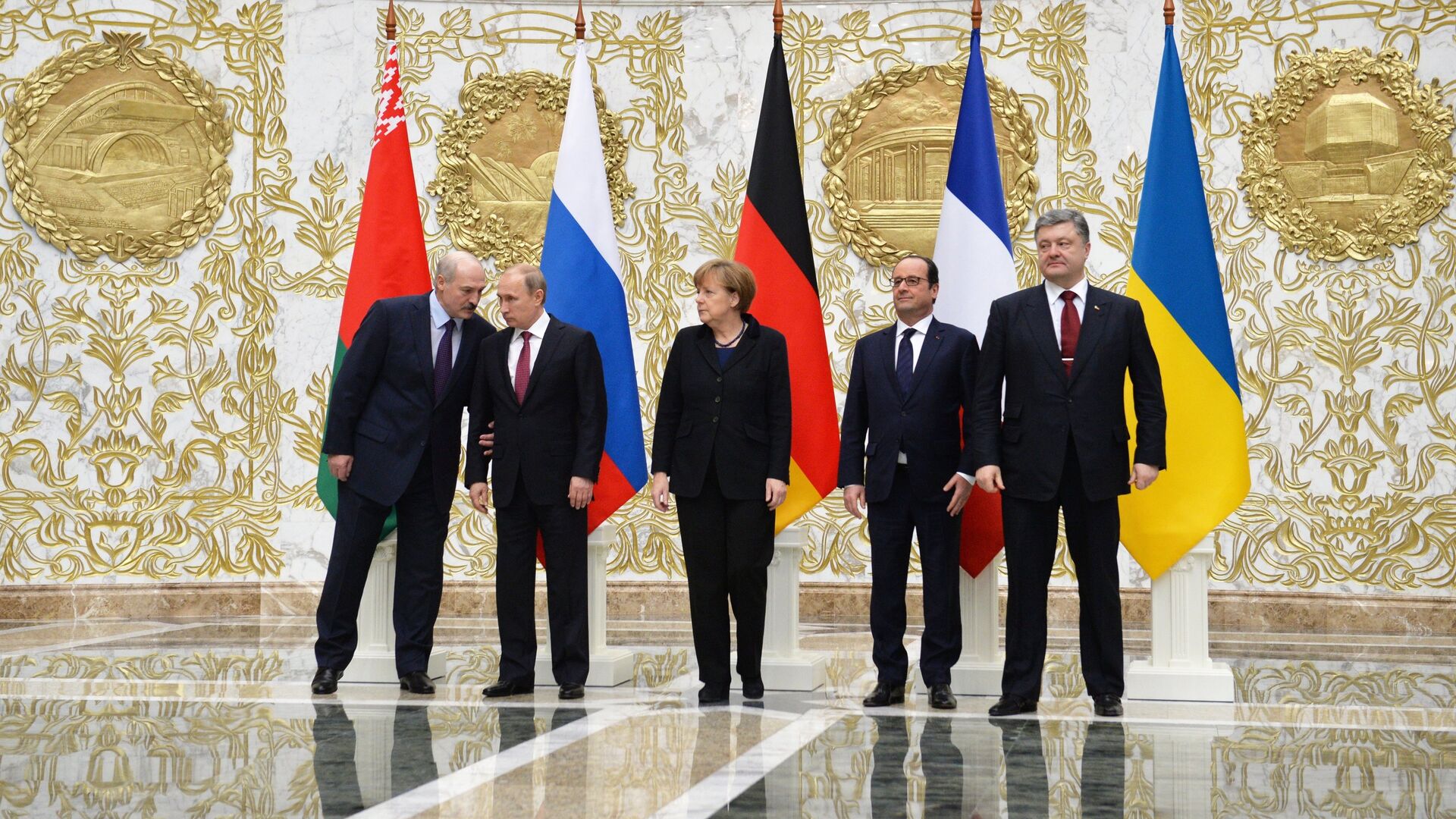 Переговоры лидеров России, Германии, Франции и Украины в Минске - РИА Новости, 1920, 06.10.2023