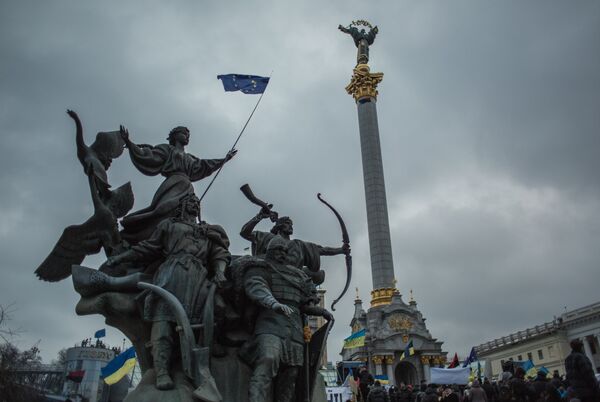 Акция в поддержку евроинтеграции Украины на площади Независимости в Киеве