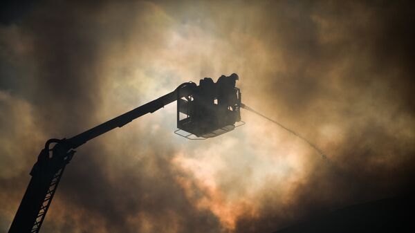 Пожар в здании министерства обороны в Москве