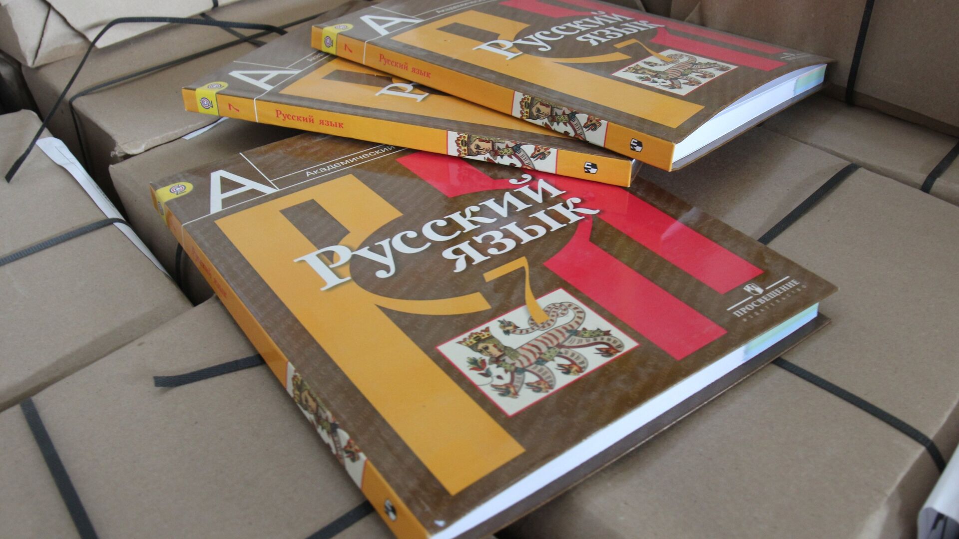 Последняя партия из 567 тысяч учебников для крымских школ прибыла в Симферополь - РИА Новости, 1920, 06.06.2023