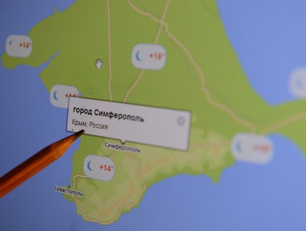 Крым на электронных картах Яндекс и Mail.ru
