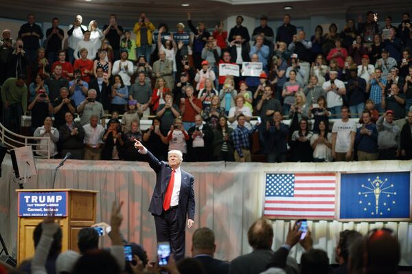 Кандидат в президенты США от Республиканской партии Дональд Трамп в штате Индиана Кандидат в президенты США от Республиканской партии Дональд Трамп в штате Индиана