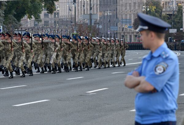 Репетиция военного парада ко дню Независимости Украины
