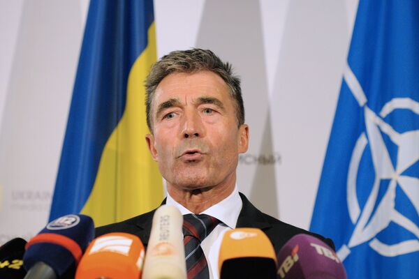 Брифинг генерального секретаря НАТО Андерса Фог Расмуссена в Киеве