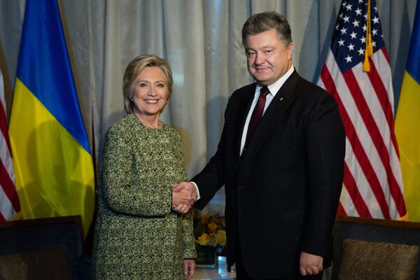Встреча президента Украины П. Порошенко с Х. Клинтон
