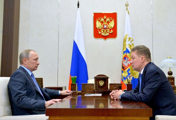 Президент РФ В. Путин встретился с главой Газпрома А. Миллером