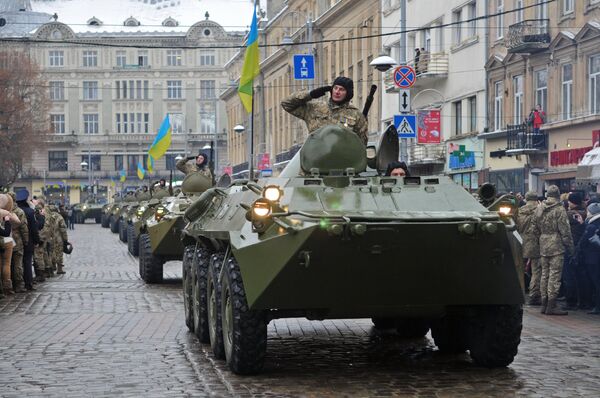 Празднование 25-й годовщины Вооруженных сил Украины во Львове