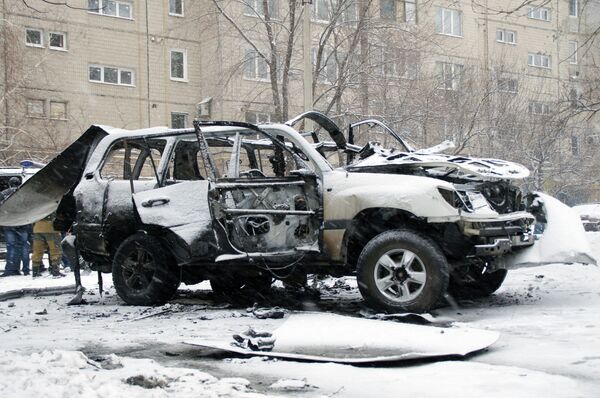 Взрыв автомобиля в Луганске