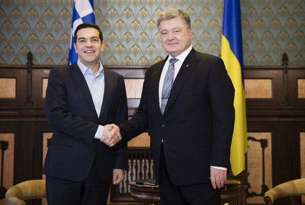 Встреча президента Украины П. Порошенко и премьер-министра Греции А. Ципраса