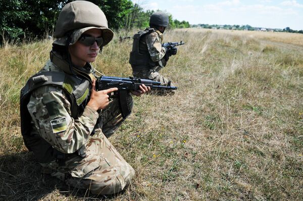 Учения пограничных войск во Львовской области Украины