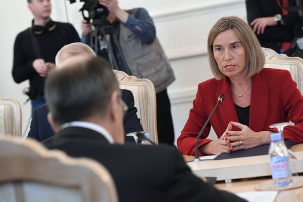 Встреча главы МИД РФ С. Лаврова с заместителем председателя Европейской комиссии Ф. Могерини