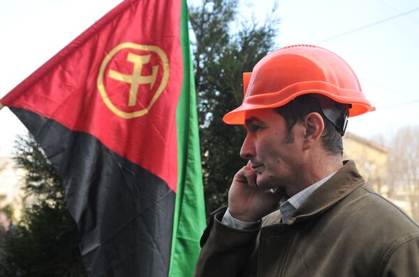 Акция протеста шахтеров во Львове
