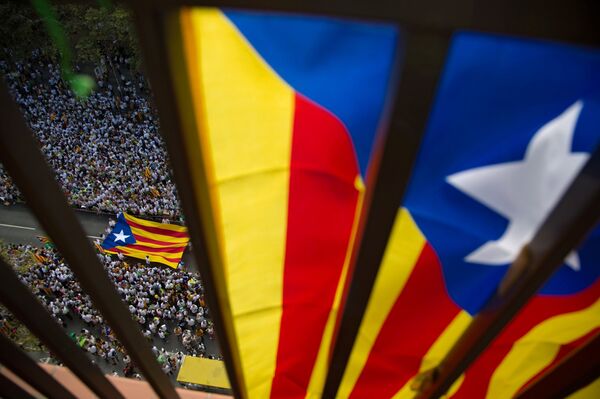 Празднование Дня Каталонии в Барселоне