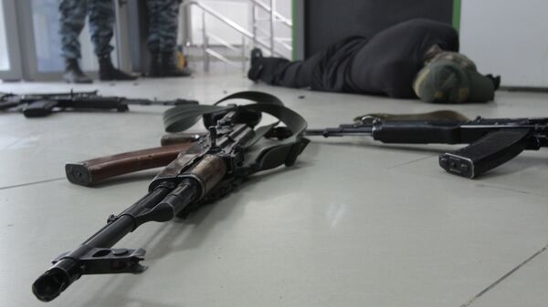 Учения по противодействию террористической угрозе в Луганске