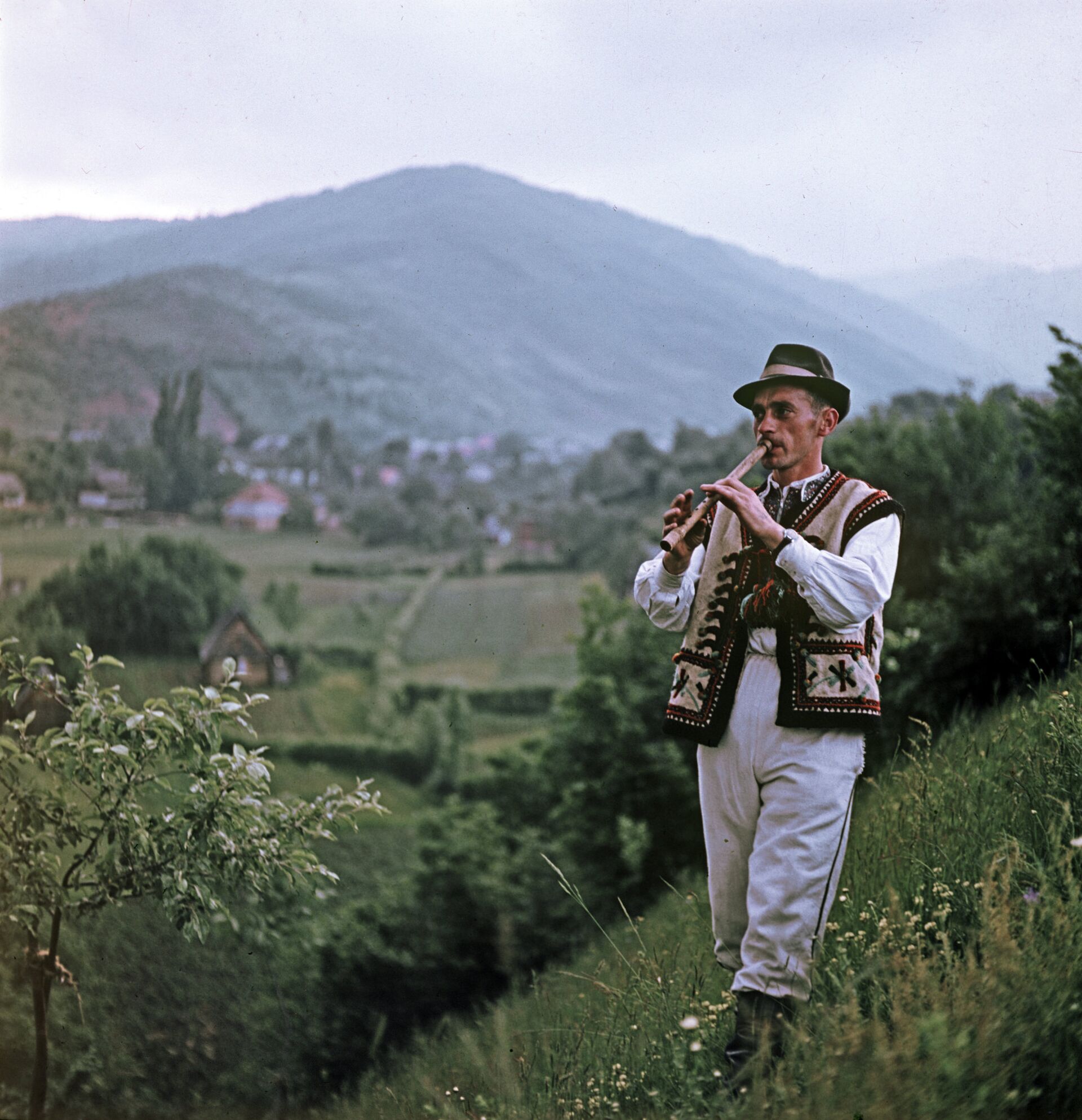 Житель Верховины играет на свирели - РИА Новости, 1920, 14.12.2025