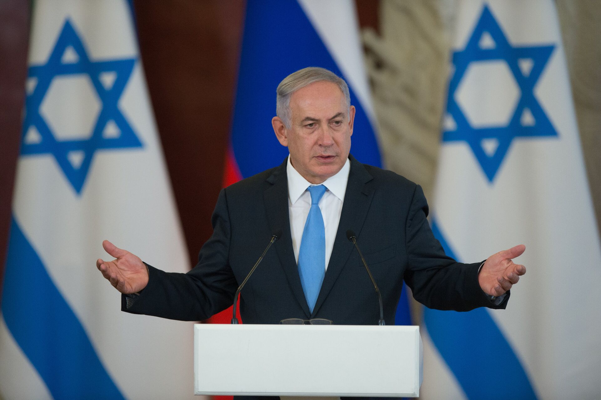 Встреча президента РФ В. Путина с премьер-министром Израиля Б. Нетаньяху - РИА Новости, 1920, 08.09.2025