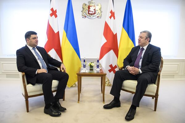 Владимир Гройсман и Георгий Джемалович Квирикашвили - Премьер-министр Грузии