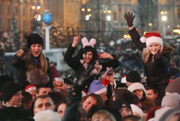 Встреча Нового года на площади Независимости в Киеве