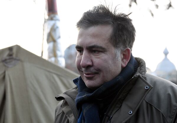 Бывший губернатор Одесской области Михаил Саакашвили отвечает на вопросы журналистов