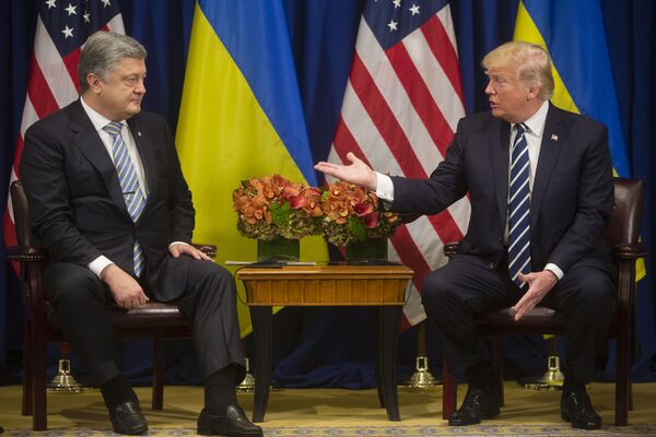 Встреча президента США Д.Трампа и президента Украины П.Порошенко