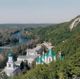Северский Донец, православная Свято-Успенская Святогорская лавра, cтатуя Артёма на меловой горе, Святогорск, Донецкая область Северский Донец, православная Свято-Успенская Святогорская лавра, cтатуя Артёма на меловой горе, Святогорск, Донецкая область