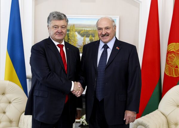 Президент Белоруссии А. Лукашенко провел встречу с президентом Украины П. Порошенко