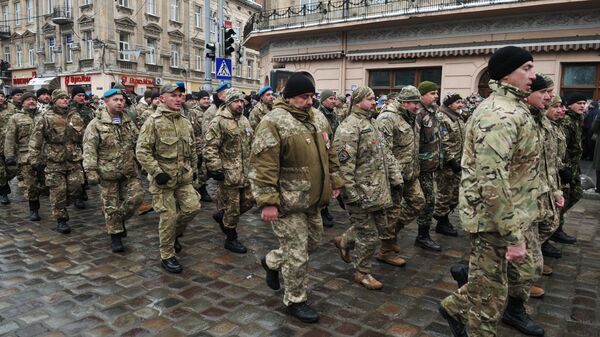 Празднование 25-й годовщины Вооруженных сил Украины во Львове