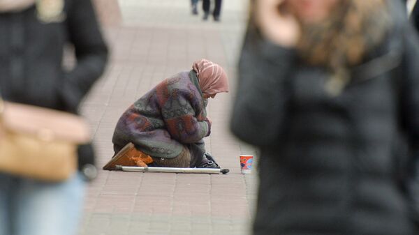 бедность нищета Киев нищий пожилая женщина