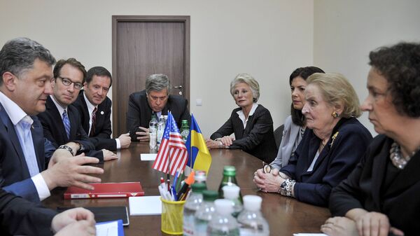Встреча кандидата в президенты Украины П.Порошенко с делегацией NDI