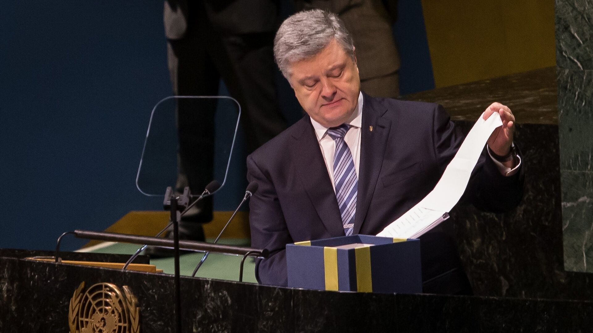 Выступление П. Порошенко на сессии Генеральной Ассамблеи ООН - РИА Новости, 1920, 15.09.2021