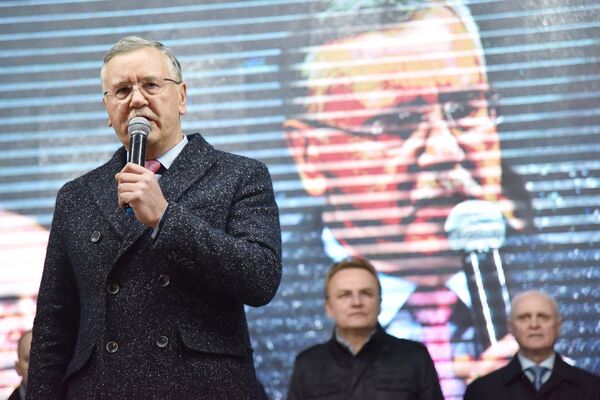 Митинг в поддержку кандидата в президенты Украины А. Гриценко