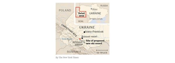 Карта Украины без Крыма The New York Times