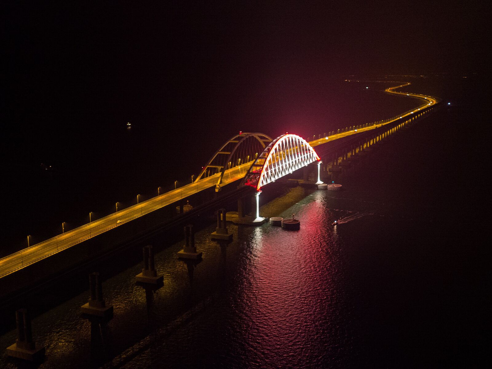Крымский мост Крым ночью