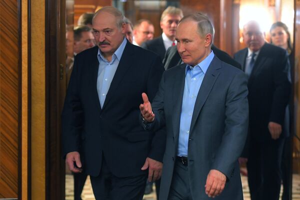 Встреча президента РФ В. Путина с президентом Белоруссии А. Лукашенко