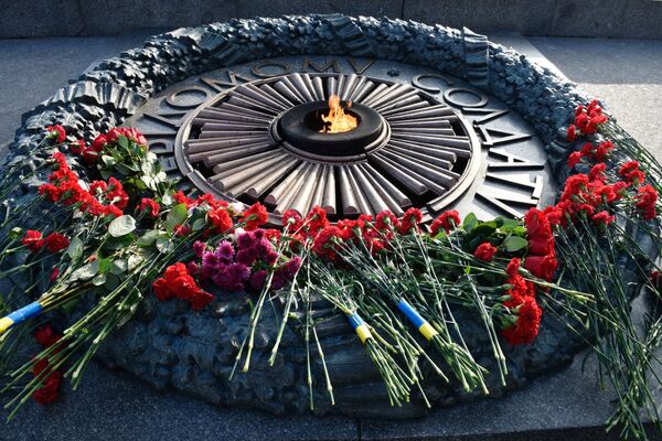 Возложение цветов к могиле Неизвестного солдата в Киеве